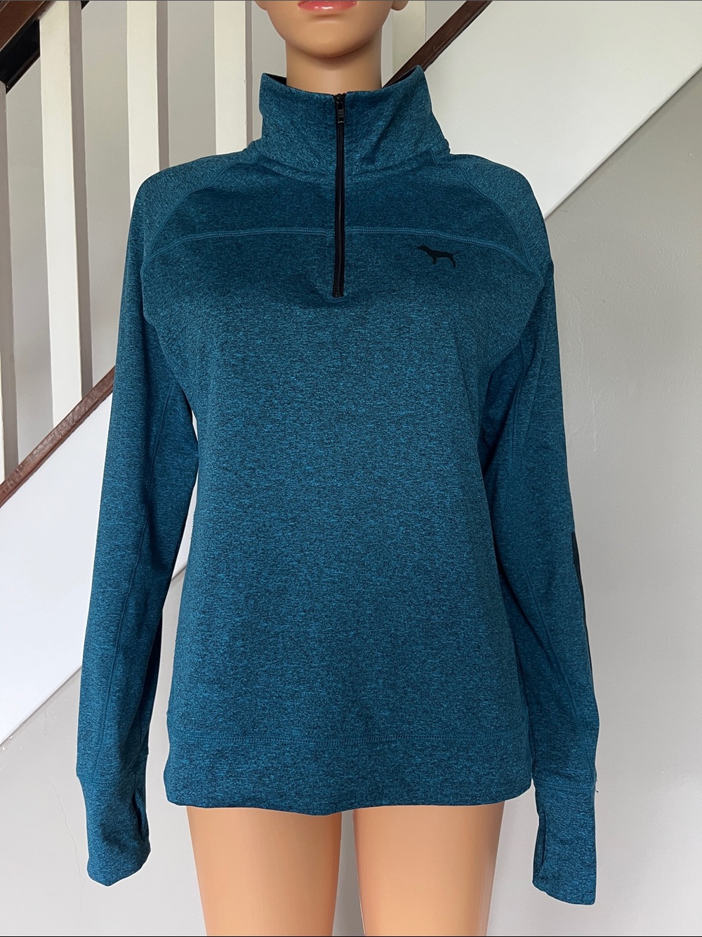 Women's Teal Half-Zip Pullover Top